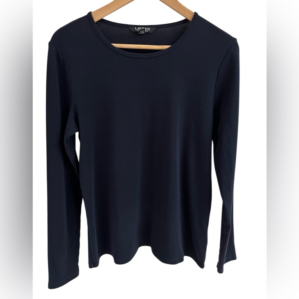 RALPH LAUREN XL Black Label Long Sleeve Stretch Pullover Navy Layering Top Shirt